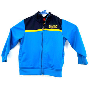 Puma size 2T toddler zip up track jacket blue‎ yellow black full zip